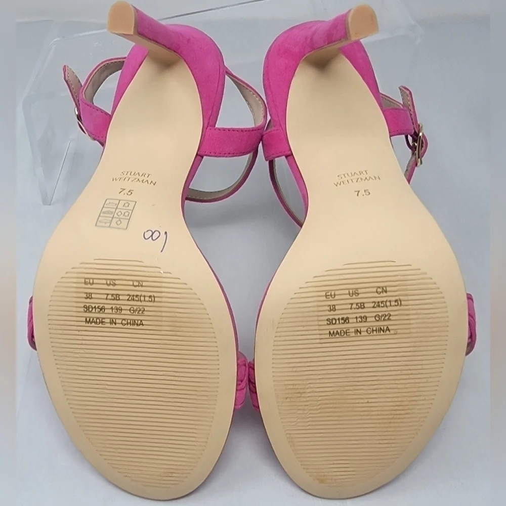 Stuart Weitzman Womens Dancer Twistie 100 Suede Pink Stiletto Heels Size 7.5 New - Picture 9 of 10